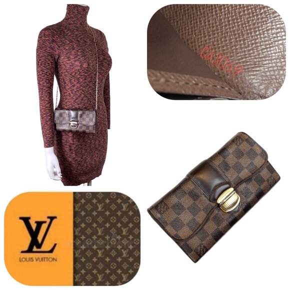 Louis Vuitton, Bags, Auc Louis Vuitton Damier Ebene Sistina Long Wallet  Ca369